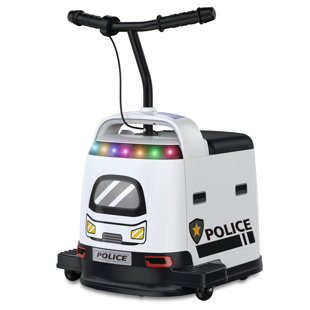 12V Ride On Car W/ Storage Space, Colorful Lights, Creative Stickers, Mp3, Electric Box Car Ride On Toy For Kids Aged 4-8
