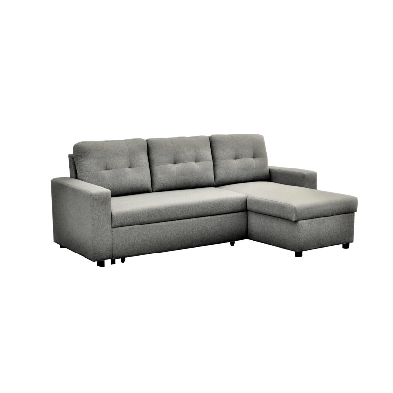 Canapé-lit modulaire convertible gris, canapé-lit 3 places pour petits espaces, espace de vie compact,, Gris chenille