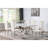 Allessandra White and Chrome Rectangular U-Shaped Base Dining Table