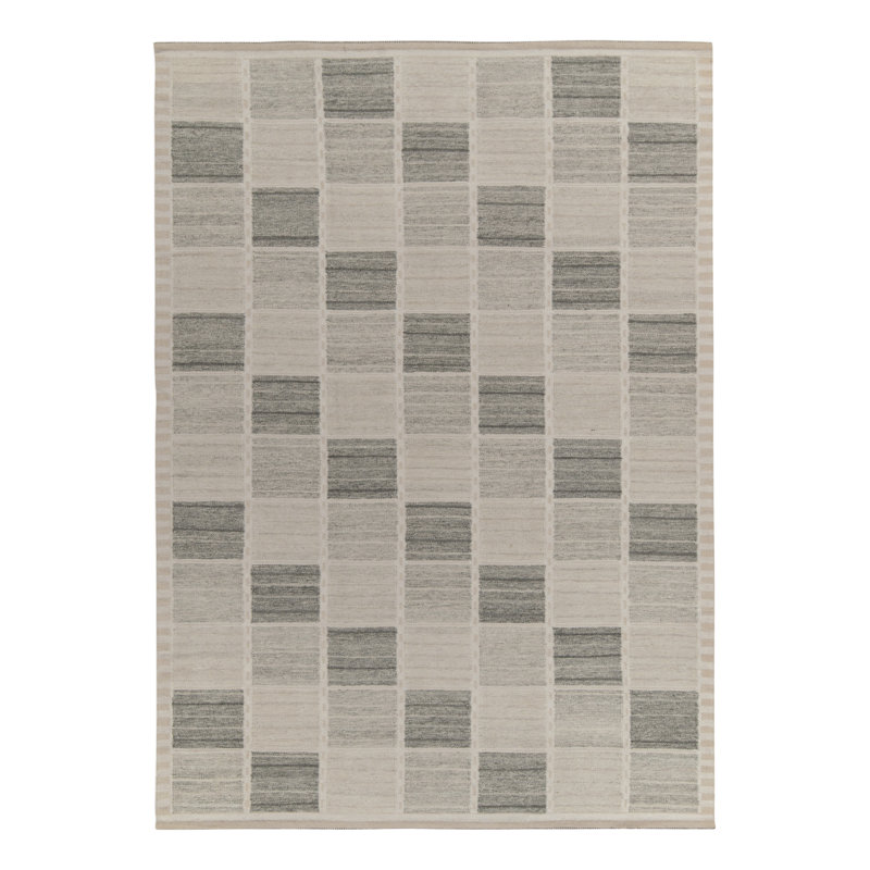 Scandinavian Wool Geometric Area Rug, Rectangle 10' x 14'