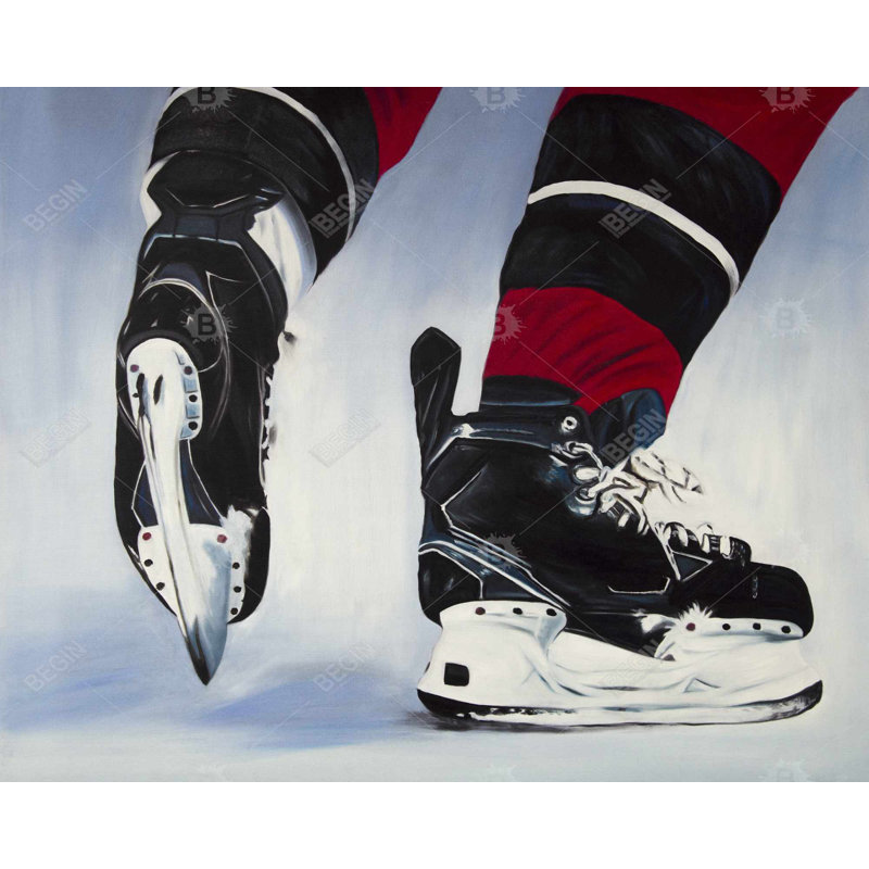 Hockey Player Print On Canvas