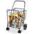 40'' H x 24'' W Folding Shopping Cart with Dual Storage Baskets and Swiveling Wheels-57245144