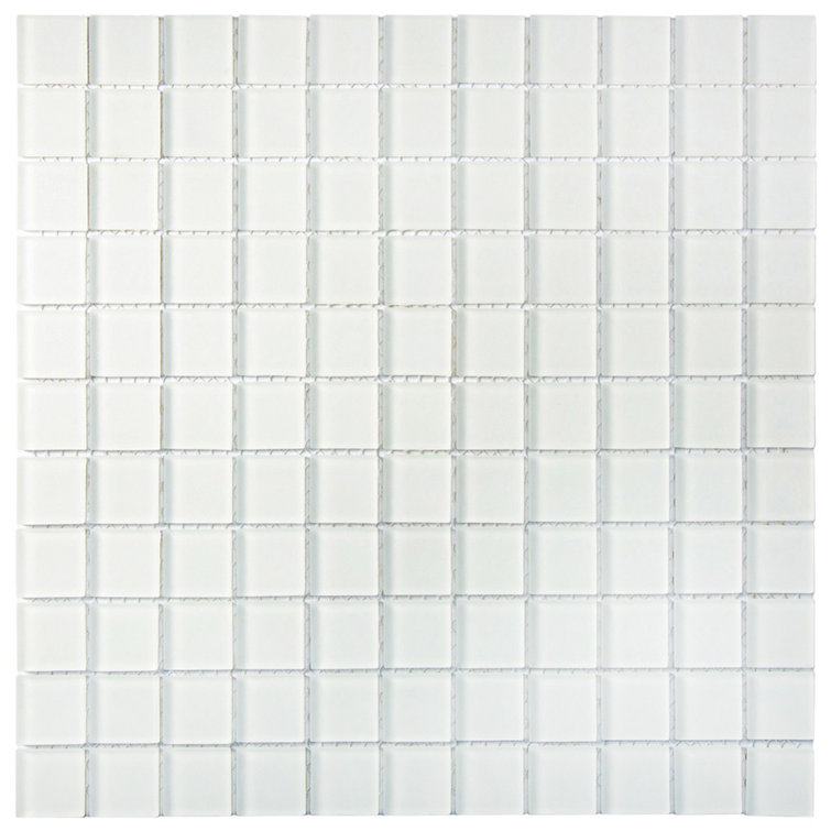 11.8" X 11.8" Matte Finished Glass Mosaic Tile