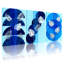 Ensemble de 3 reproductions d'art contemporain sur toile abstraites bleues-45648557