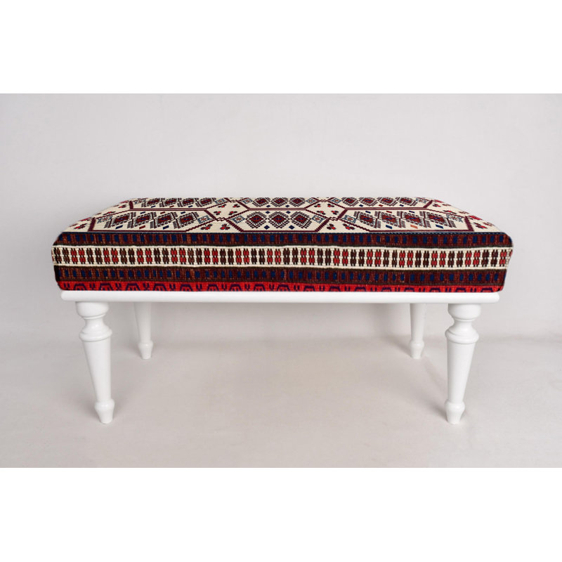 Banc de porte d'entrée, banc de style bohémien, banc de repose-pieds, banc rembourré, banc de tapis turc, banc Kilim, banc de décoration intérieure, banc fabriqué à la main