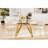 Gold Tempered Glass Dining Table 35.4 Inches Square, Suitable For Family Gatherings, Compact Design Small Spaces, With Adjustable - Slip Feet Inch Square Modern Metal Legs, 2 4 People, Scratch And