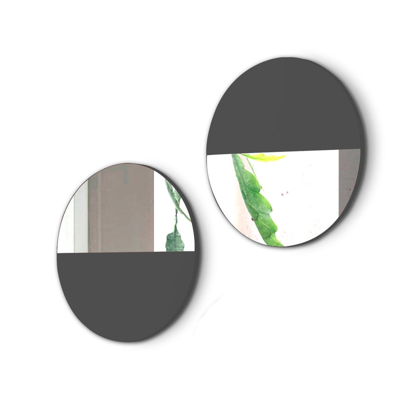 Fryer Flat Wall Mirror, Jet Black