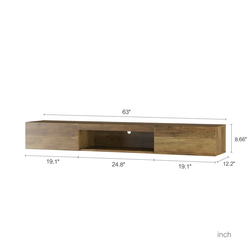 Floating TV Stand, Wall Mounted TV Shelf With LED Lights & Power Outlet,Wall Mounted Floating TV Stand With 16 Color Leds