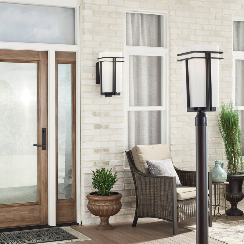 Modena 1-Light Black Aluminum Outdoor Post Light, 20" H x 8.5" W / Incandescent