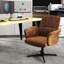 Ensemble de bureau et chaise pivotante Modern Home - 63 po avec bord ondulé et chaise rembourrée-112320743