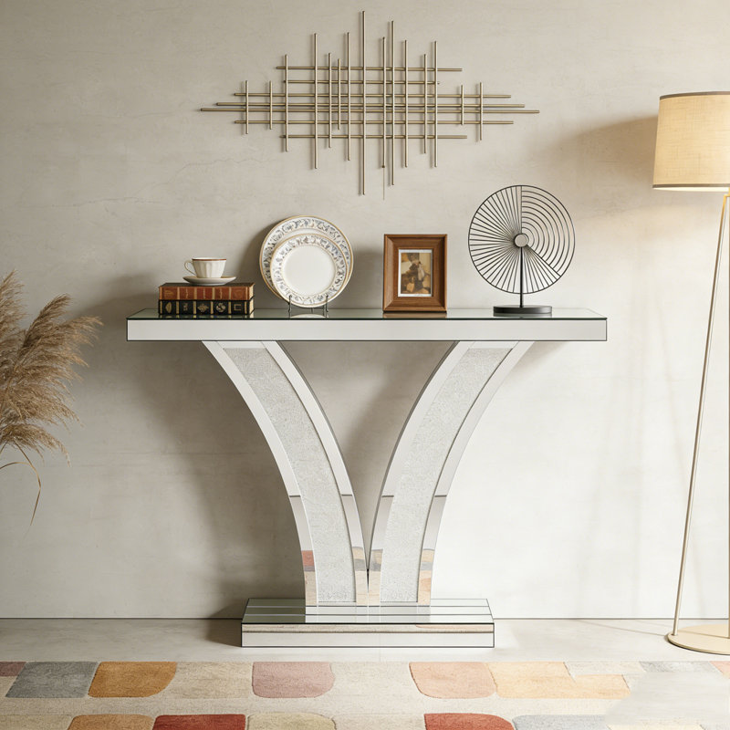 Mirrored Console Table Modern Entryway Table