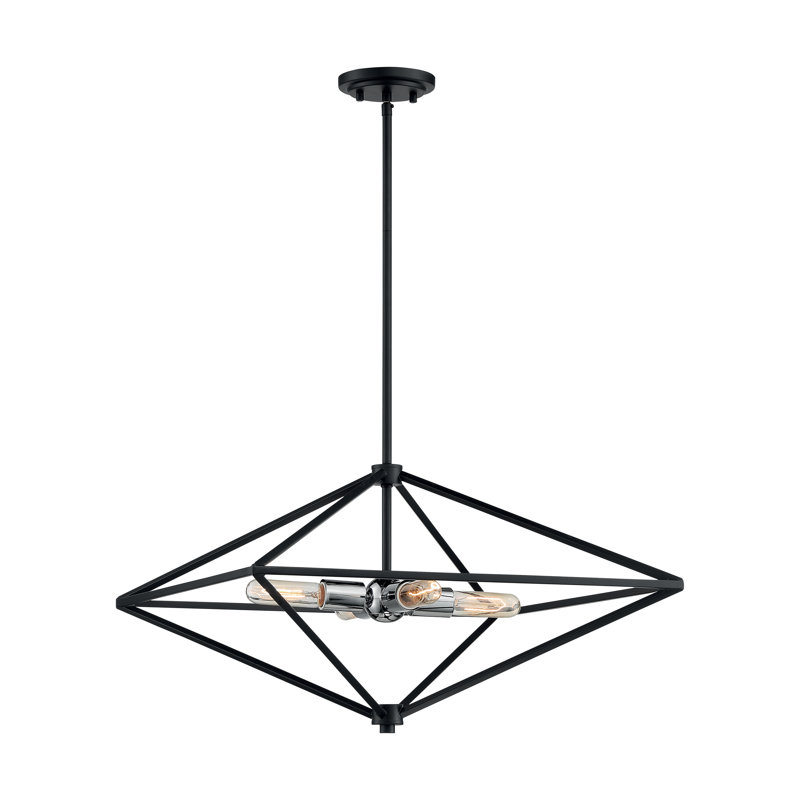 Lustre géométrique unique à 4 lumières Palmerii, H 13,88 po x l 22 po x P 22 po
