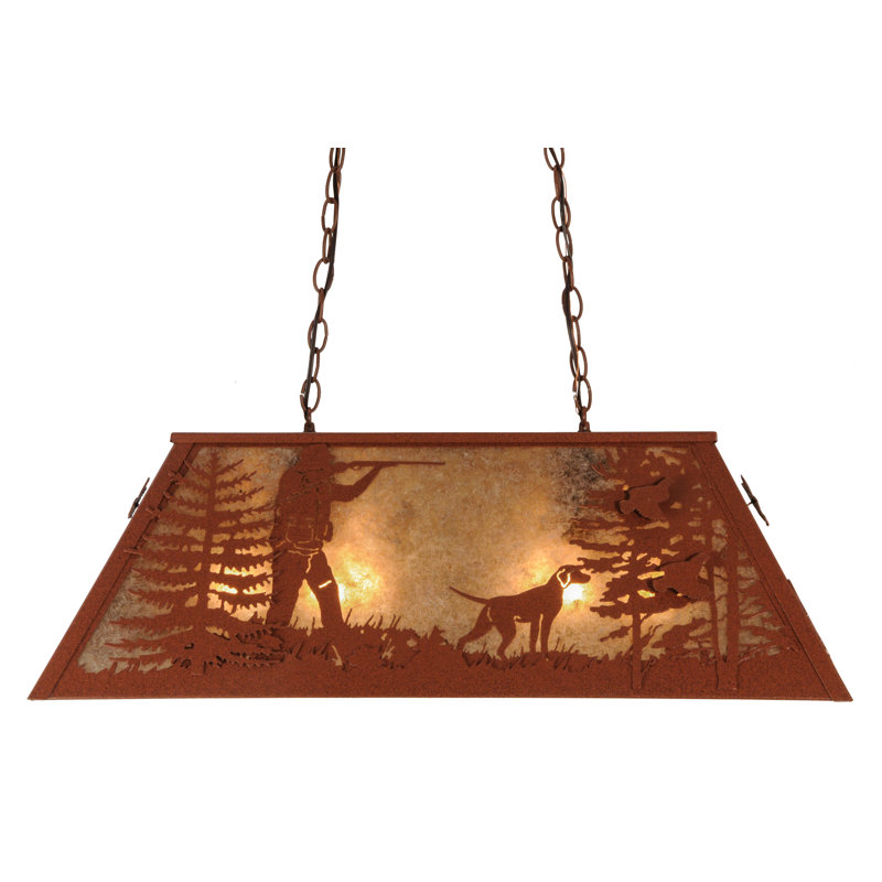 Rustic Lodge 6 - Light Pendant, 12" H x 33" W x 17" D, Rust, Rust