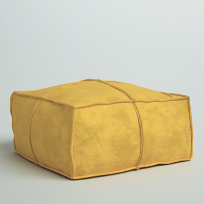 Square Cotton Velvet Pouf Seat