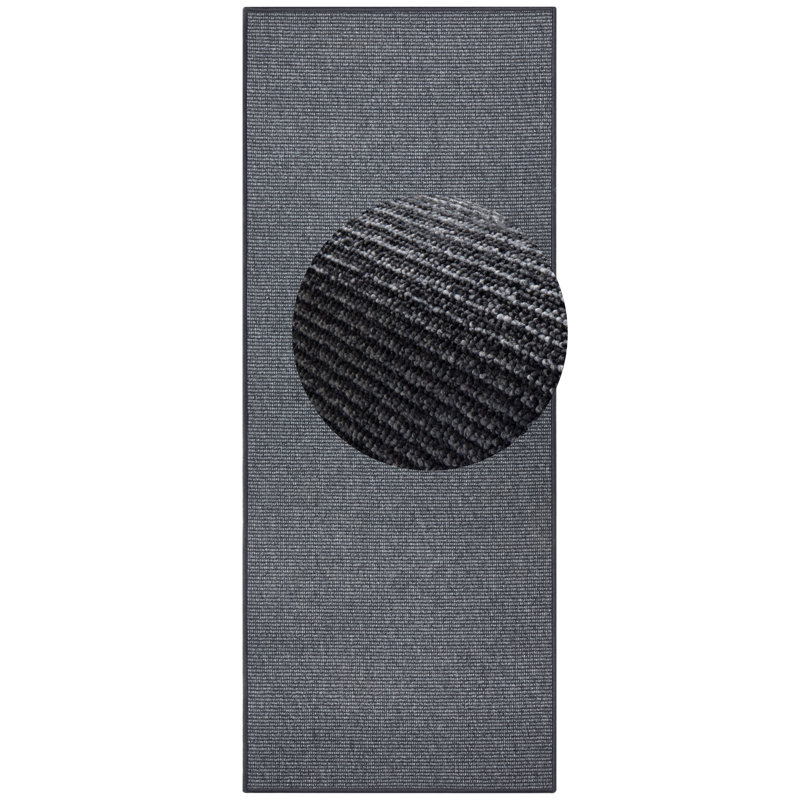 Bouclé Tufted Anthracite Rug, Rectangle 67 x 150 cm