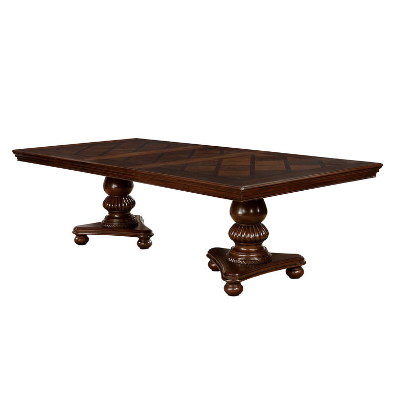 Nannie Extendable Dining Table, Brown Cherry