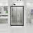 46.5 In. -48 In. W × 72 In. H Sliding Shower  With1/5"  Thick Clear Tempered Glass In Matt Black |    Stainless Steel Handle-121018406