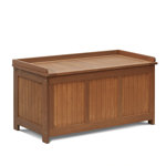 Loon Peak® Ermont 44.5'' W 65 Gallons Water Resistant Solid Wood Teak Deck Box in Natural