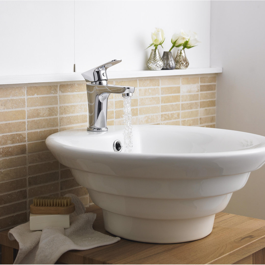 Nuie Vessels 460mm L x 460mm W White Vitreous China Circular Sink with Overflow