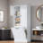 Tall Bathroom Storage Cabinet With Adjustable Shelves, Large Flip-out Basket And Enclosed Cabinets-964200551