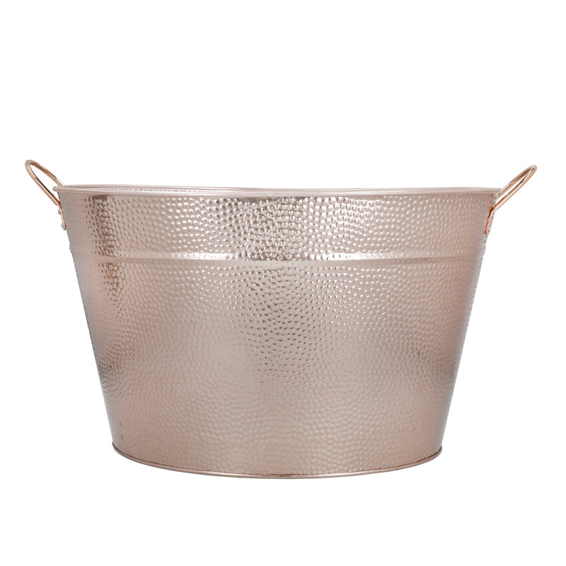 BarCraft Large Copper Champagne Bucket, Steel