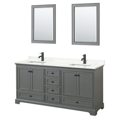 Deborah 72'' Double Bathroom Vanity with Quartz Top