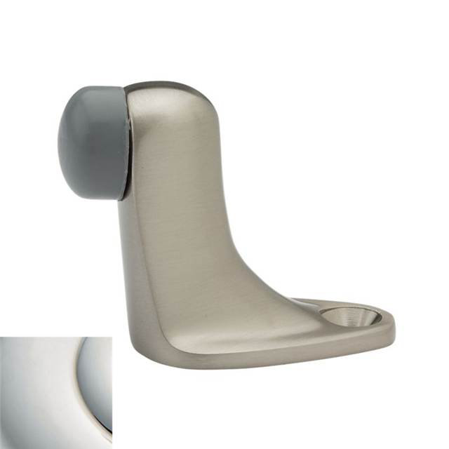 Gooseneck Bumper Floor Mount Stop, Bright Nickel