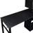 Home Office Computer Desk L-Shaped Corner Table, Rotating Computer Table With 5-Tier Bookshelf, Four Installation Methods, Lockable Casters (Black)