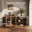 Ensemble de 2 armoires modulaires Ranlo avec portes en verre à double arc - brun clair-133629855