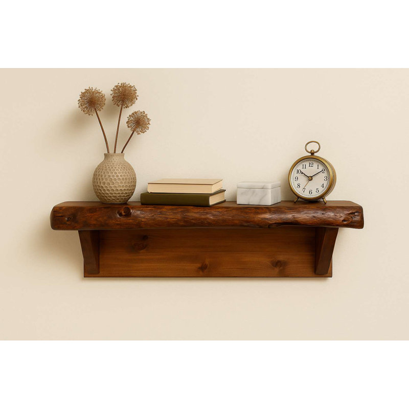 Tablette murale Live Edge, 3 pi en teinture américaine ancienne, 36