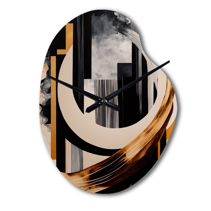 Nadar Gold Touch Art Deco I - horloge asymétrique abstraite en métal, Grand