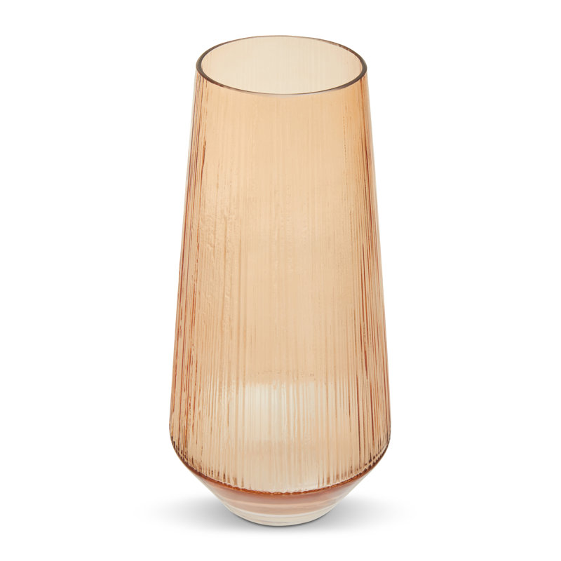 Esma Glass Table Vase, Amber, 30cm H x 15cm W x 15cm D