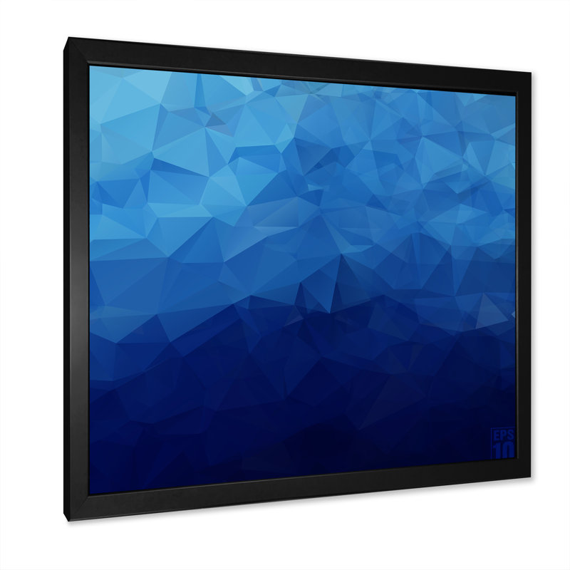 Abstrait géométrique de triangles - sur, H 16 po x l 16 po x P 1 po, Impression noire sur toile encadrée