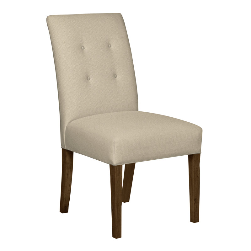 Chaise d'appoint à dossier boutonné Vanguard Butler, Lin Tuck, La Havane