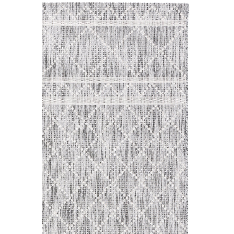 Tapis d'intérieur / extérieur à motif géométrique Courtyard Performance, Rectangle 8 pi x 10 pi
