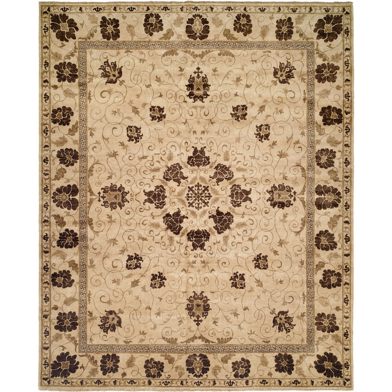 Hensley Wool Oriental Area Rug, Rectangle 4' x 6'