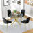 Round Glass Dining Table Set, 36" Clear Tempered Glass Tabletop With 4 Velvet Dining Chairs(Set Of 5)-1805813778