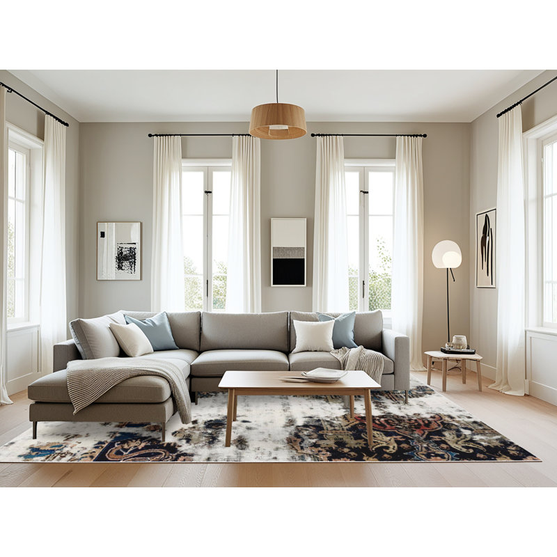 Tapis abstrait moderne et abstrait, Rectangle 8 pi x 10 pi