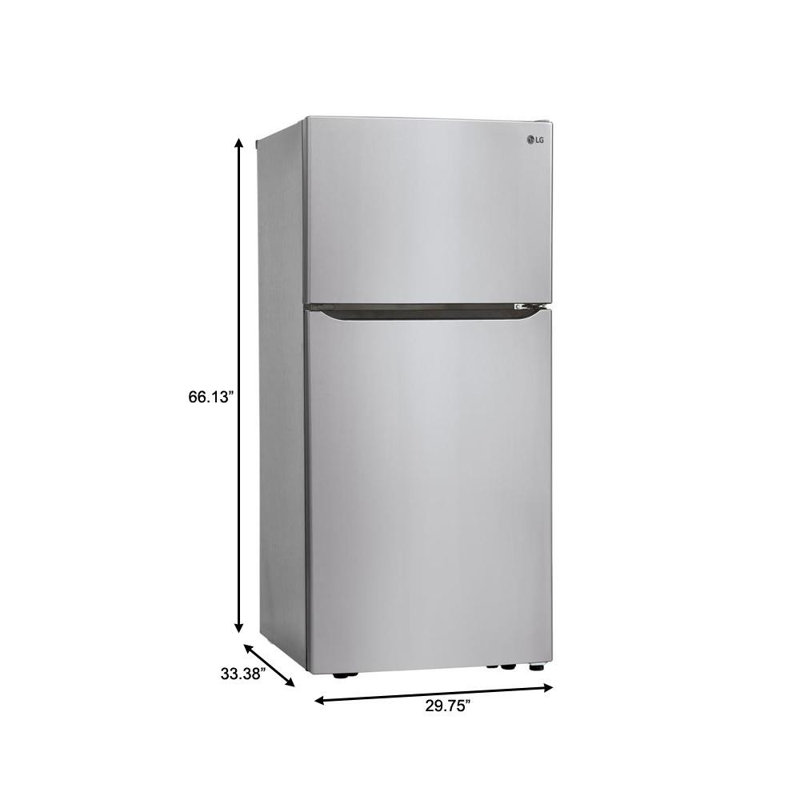 LG 20 cu. ft. Stainless Steel Top Freezer Refrigerator with Reversible Door