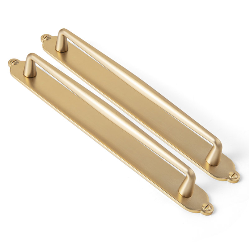 Solid Spindle Bar Pull With Backplate(G013) Multipack, 7 3/5", Champagne Bronze