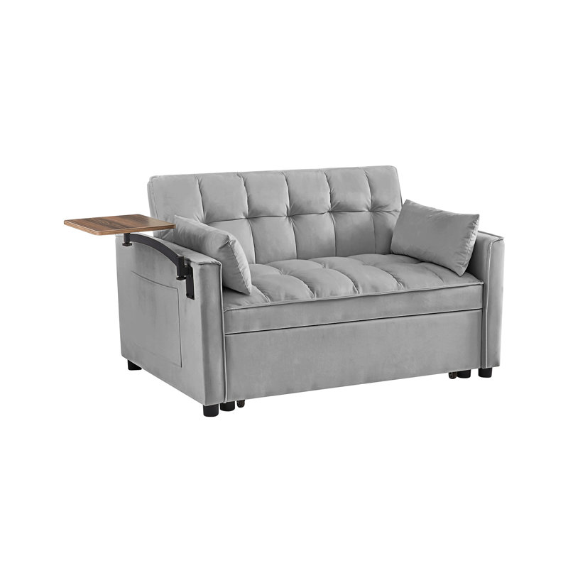 Lit en velours gris: 3 réglages réglables et lit moderne à texture douce avec coussins de construction