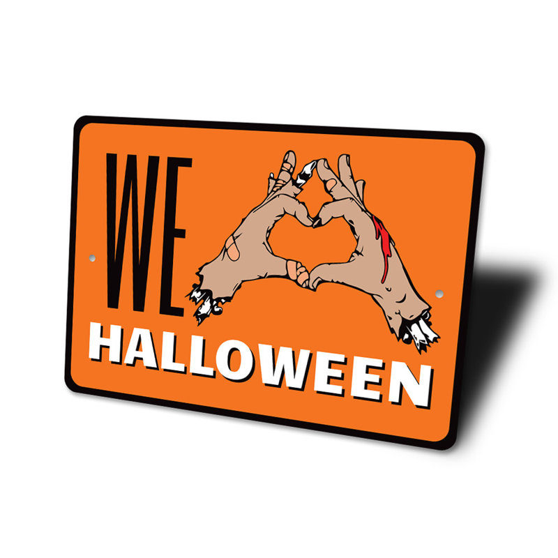 Panneau «We love Halloween», H 10 po x l 14 po x P 0,04 po
