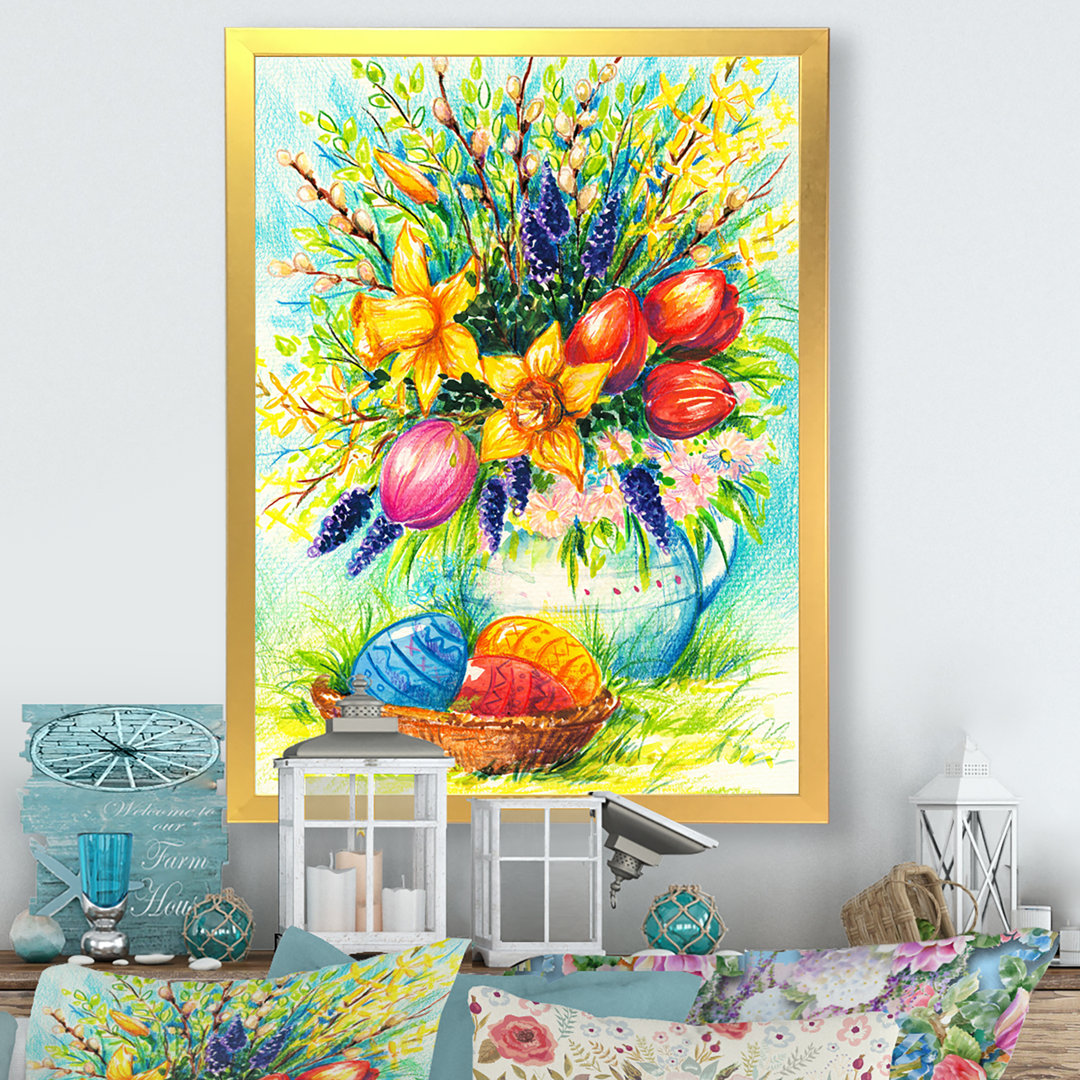 Easter Flower And Eggs Bouquet " Easter Flower And Eggs Bouquet " by Designart The Holiday Aisle® 