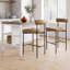 Faux Leather Bar Stool with Metal Legs-1122663135-1107554576-1082854848
