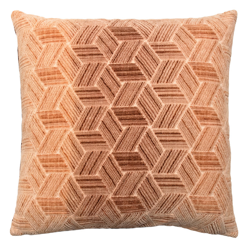 Entwined Square Woven Jacquard Pillow, 22"H x 22"W, Terracotta