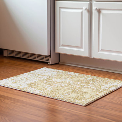 Premium Machine Washable Prisco Gold Rug