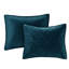 Courtepointe en velours 3 pièces double / grand bleu sarcelle - Courtepointe géométrique pour un environnement de chambre à coucher serein, confort rembourré en coton, comprend 1 et 2 taies décoratives, lavable à la machine, nuit paisible et durable-119448596-119448598