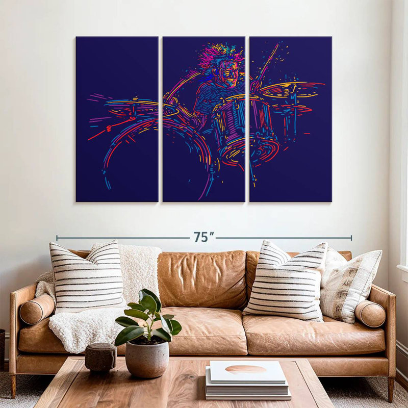 Abarca Abstract Drummer, 42" H x 65" W