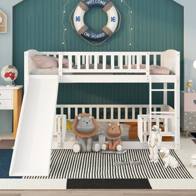 Standard Low Bunk Bed with Slide by Harriet Bee