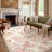 Vintage Rose Floral Washable Area Rug with Non-Slip Backing for Living Room, Bedroom & Dining Room-989910809-976889818